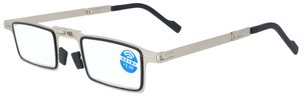 Praktische, faltbare Fertiglesebrille ANDREAS mit Blaulichtfilter im eckigen Design inkl. Etui +2,50 dpt