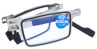Praktische, faltbare Fertiglesebrille ANDREAS mit Blaulichtfilter im eckigen Design inkl. Etui +2,50 dpt