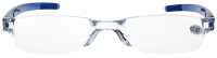 Dezente, randlose Kunststoff - Lesehilfe UNIVERSAL in Blau / Transparent + 4,00 dpt
