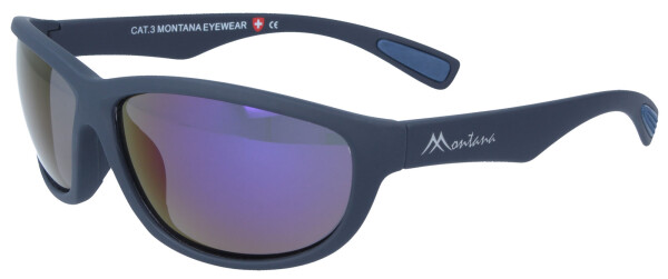 Dunkelblaue Sonnenbrille Montana Eyewear SP312B mit Blau verspiegelten Gläsern und Polarisation