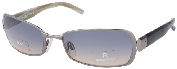 Auffällige Kunststoff - Sonnenbrille R1248 A in Silber mit grauer Tönung