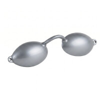 Solariumbrille / UV-Schutzbrille in Silber inkl. Band aus Silikon