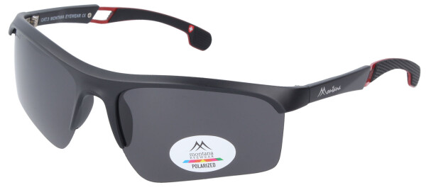 Dynamische Sport-Sonnenbrille Montana Eyewear SP317 aus schwarzem Kunststoff mit Polarisation