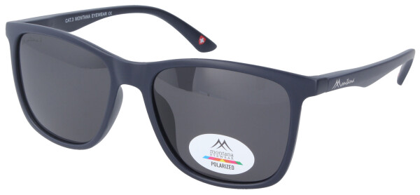 Dunkelblaue Kunststoff-Sonnenbrille Montana Eyewear MP6B mit Federscharnier und Polarisation