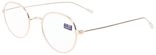 Runde Lesebrille LENNARD aus hochwertigem Metall in Gold + 1,50 dpt