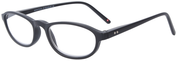 Klassische Kunststoff - Lesebrille MR57 von Montana in Schwarz inkl. Einstecketui + 2,50 dpt