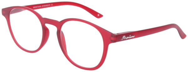 Klassische Kunststoff - Lesebrille BLF52 mit Blaulichtfilter und Etui in Rot + 2,00 dpt