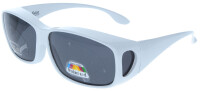 Große Sonnenschutz - Überbrille im sportlichen Look in Weiß - Grau