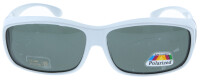 Große Sonnenschutz - Überbrille im sportlichen Look in Weiß - Grün