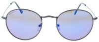 Stylische Metall - Sonnenbrille MS92B - XL in Gun mit blau verspiegelten Gläsern