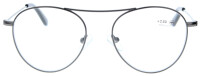 Außergewöhnliche Fertiglesebrille aus grauem Metall DYLAN in moderner Flieger-Optik + 2,00 dpt