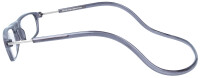 Funktionelle Magnet-Fertiglesebrille in Grau TWEEMAG mit verstellbaren Umhänge-Bügeln + 2,50 dpt