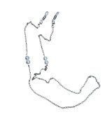 Stilvolle Brillenkette aus Messing mit Perlen und...