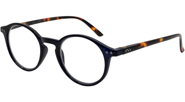 Tolle Fertiglesebrille SASHA mit Federscharnier aus robustem Kunststoff Dunkelblau / Havanna + 1,50 dpt