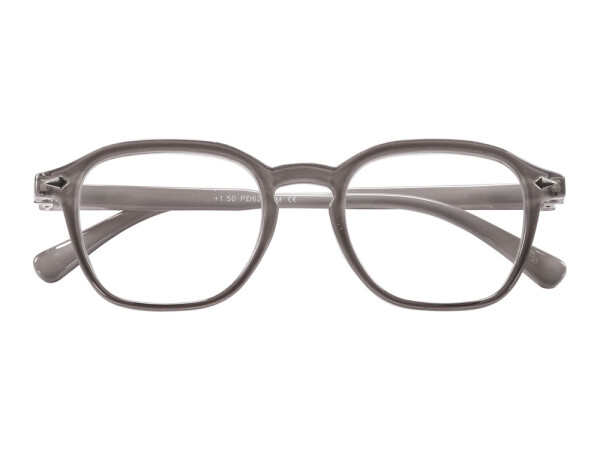 Lesebrille JULIUS in Grau mit Federscharnier, in verschiedenen Sehstärken erhältlich