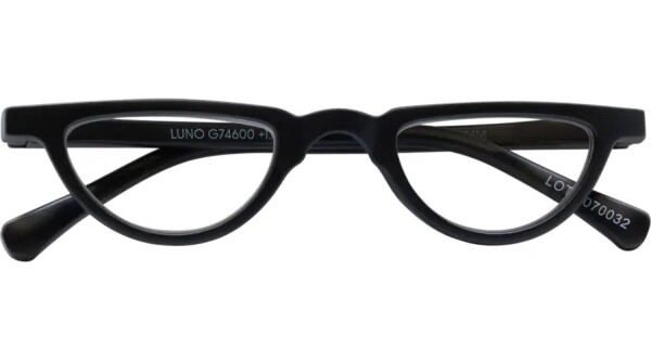 Schicke Fertiglesebrille LUNO aus recyceltem Kunststoff mit Federscharnier und Einstecketui in Schwarz