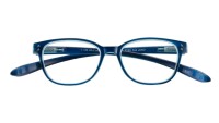 Lesebrille "Juno" aus Kunststoff in Blau mit Federscharnier und passendem Etui