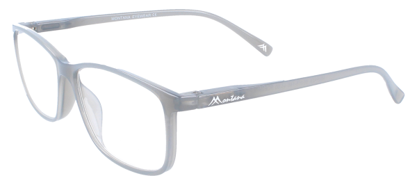 Moderne, eckige Lesebrille MR62 mit Federscharnier aus leichtem Kunststoff in Grau Matt