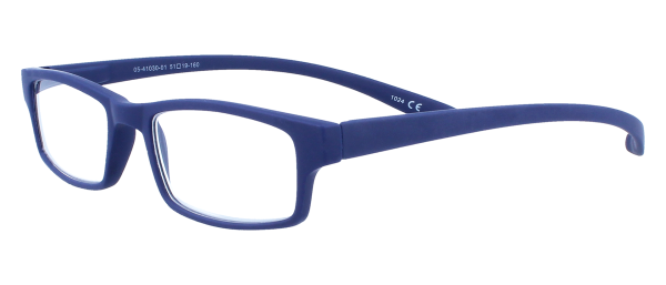 Praktische Lesebrille Emil mit flexiblen Scharnieren und langen Halsbügeln in Dunkelblau