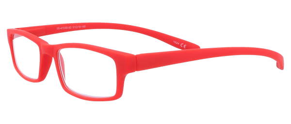 Praktische Lesebrille Emil mit flexiblen Scharnieren und langen Halsbügeln in Rot