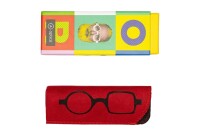 Moderne rote Design-Lesebrille Donald mit asymmetrischem Highlight