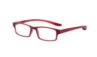 Kunststoff-Lesebrille Rot mit langen Bügeln & Etui