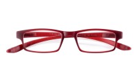 Kunststoff-Lesebrille Rot mit langen Bügeln & Etui