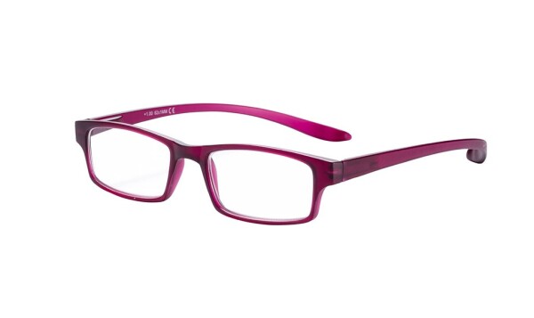 Kunststoff-Lesebrille Beere mit langen Bügeln & Etui