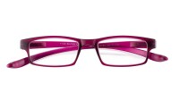 Kunststoff-Lesebrille Beere mit langen Bügeln & Etui