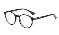 Moderne Kunststoff-Lesebrille Schwarz/Grau mit Federscharnier und Etui