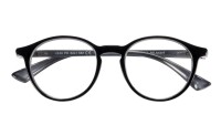 Moderne Kunststoff-Lesebrille Schwarz/Grau mit Federscharnier und Etui