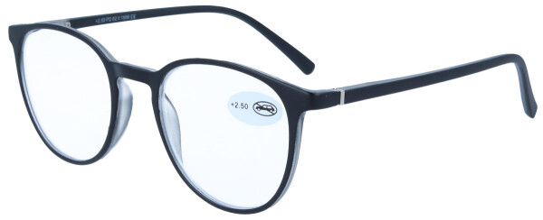 Moderne Lesebrille LINDA in Grau in Panto - Form mit passendem Einstecketuibeutel + 2,00 dpt