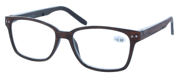 Stylische Lesebrille FRED in Dunkelbraun mit Holz - Applikation inkl. Etui + 2,50 dpt
