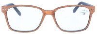 Stylische Lesebrille FRED in Hellbraun mit Holz - Applikation inkl. Etui + 2,50 dpt