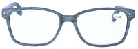 Stylische Lesebrille FRED in Grau mit Holz - Applikation inklusive Einstecketui + 2,50 dpt